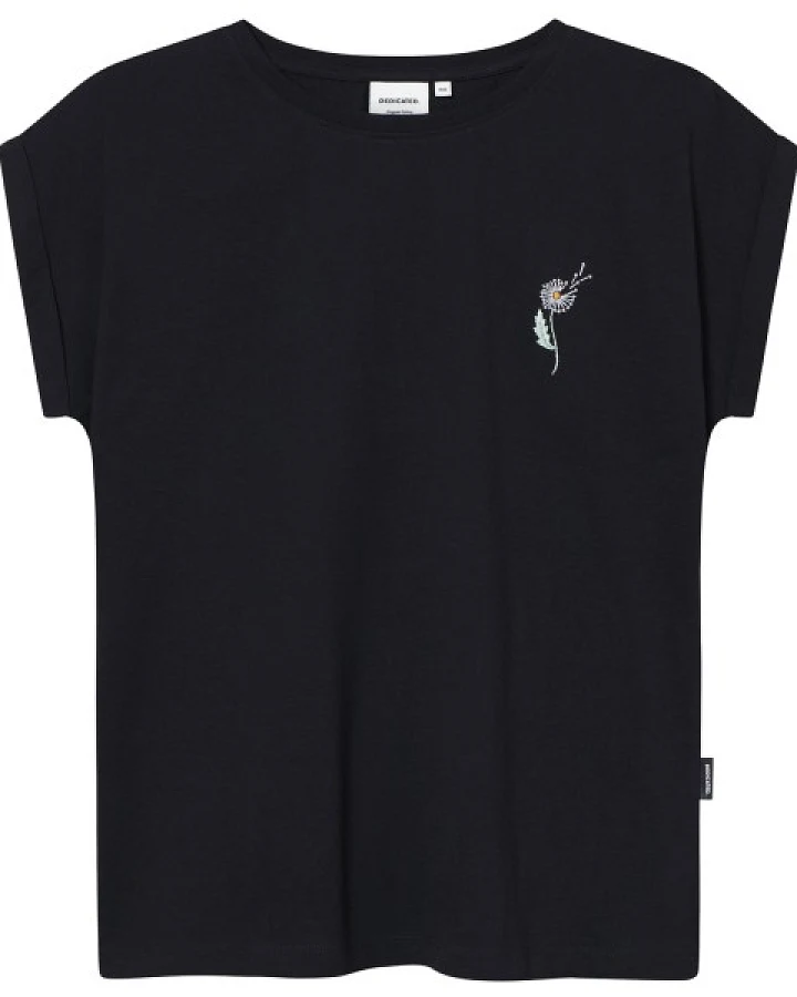 DEDICATED - Women's T-Shirt Visby Dandelion Emb - T-Shirt Gr XS schwarz