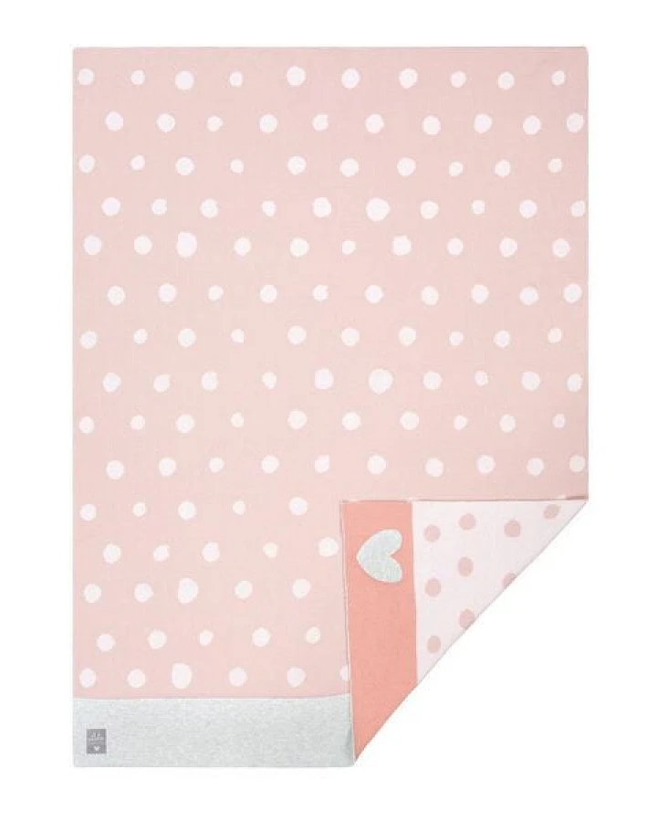 Lässig Babydecke Lela Light Pink 100 % Bio-Baumwolle 70 x100 cm Neu