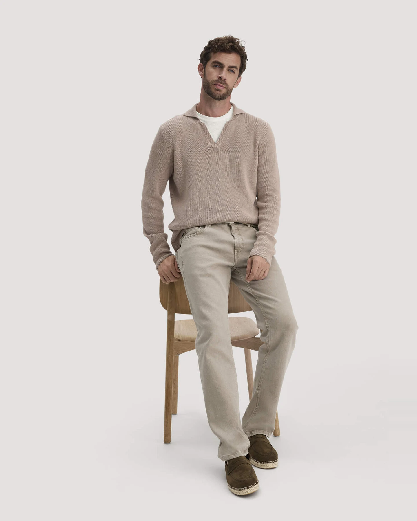hessnatur Herren Jeans BEN Regular Straight aus Bio-Denim mit Hanf - beige - Größe 32/30 – Ansicht 4