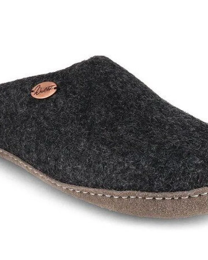 WoolFit Handgefilzte Pantoffeln ohne Fersenrand Hausschuhe aus 100% Wolle