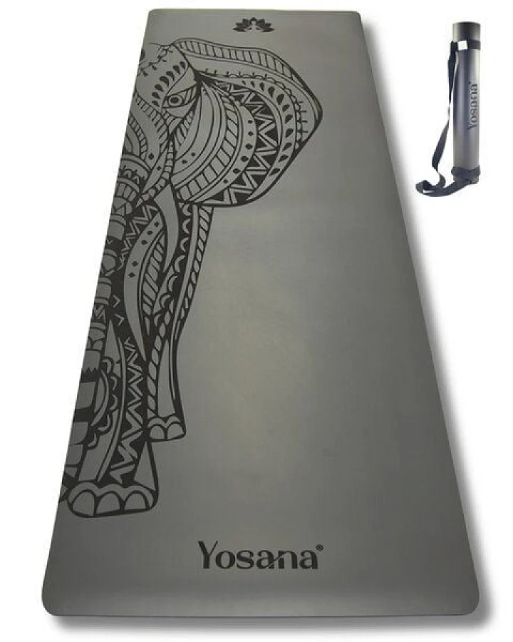 Yosana Yogamatte Ultra Grip inkl. Baumwolltragegurt (Elefant Grau)