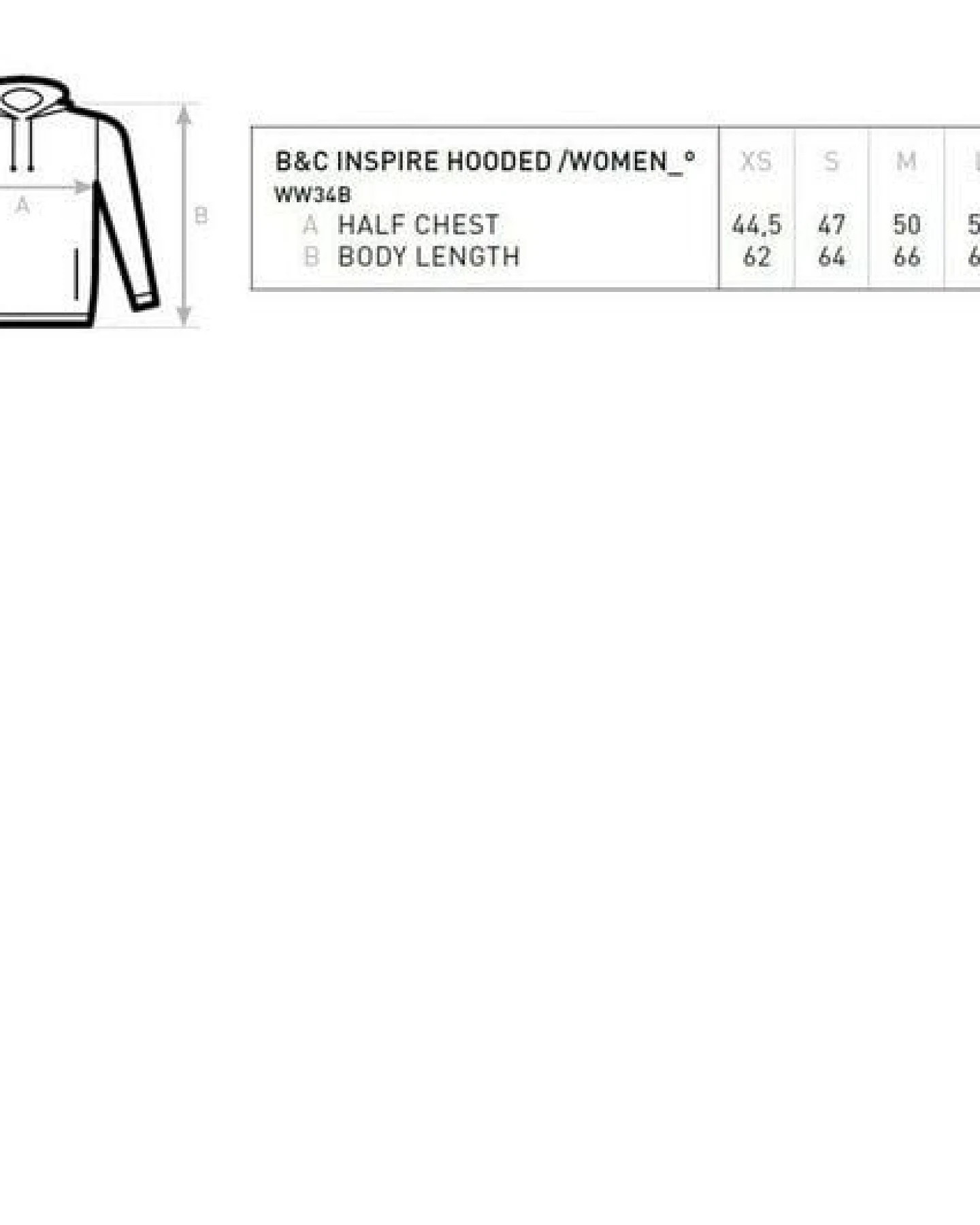 B&C Collection Bequemer Damen Hoodie Sweatshirt Kapuzenpullover in vielen verschiedenen Farben – Ansicht 3