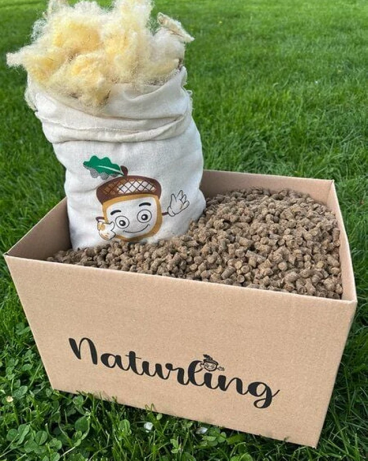 naturling Schafwollpellets Natur 3,5kg mit 250g Schafwolle - organischer Langzeitdünger im Kombipaket
