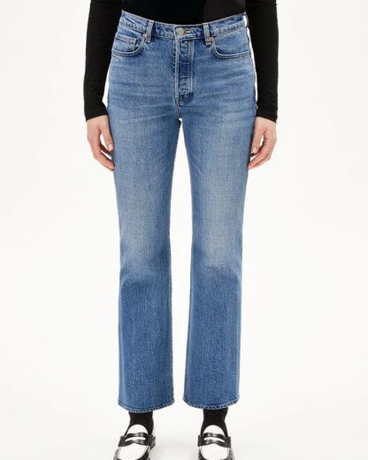 ARMEDANGELS VELAARI Damen Jeans Flared Leg Mid Waist Ankle Bio-Baumwoll Mix Comfort-Stretch