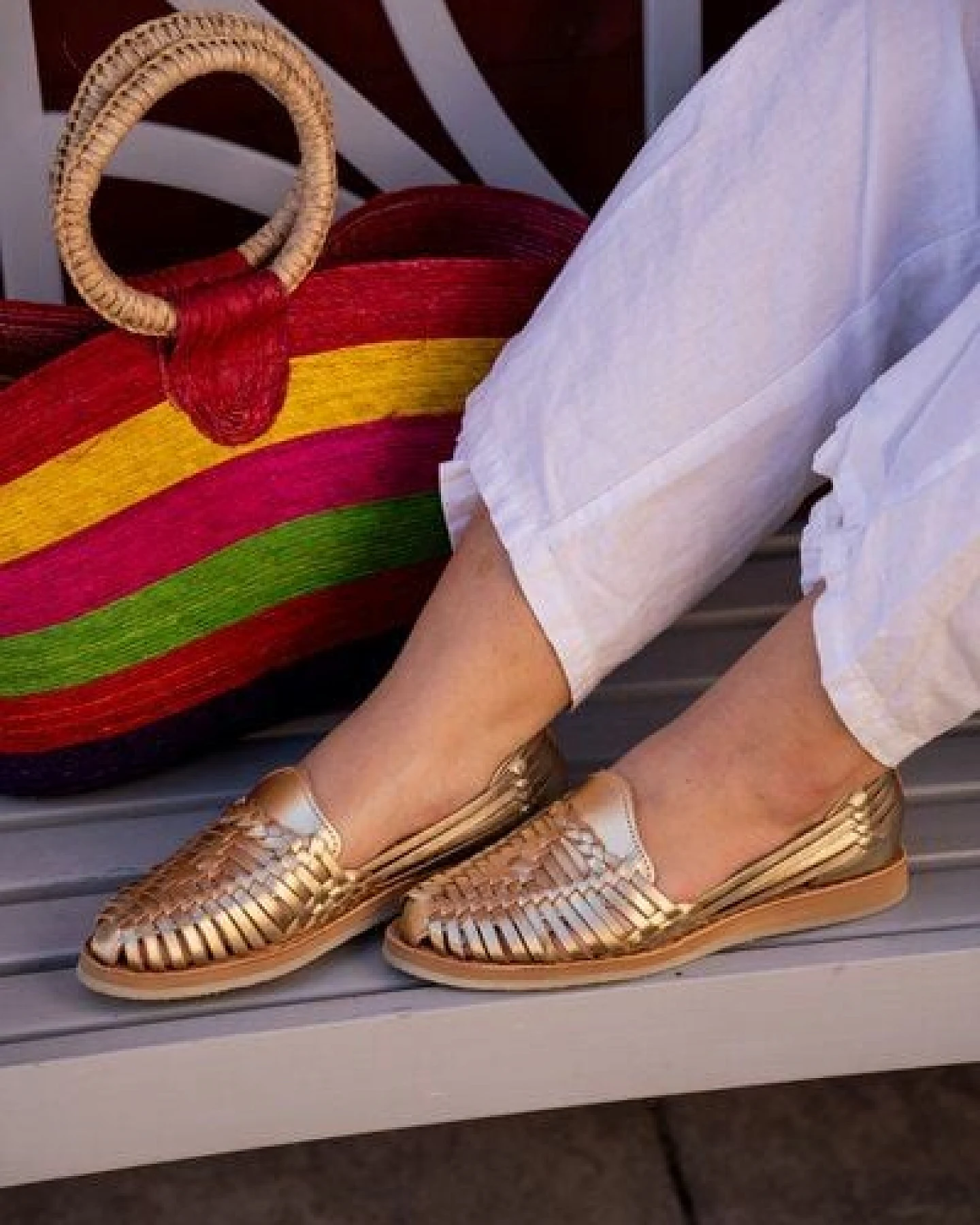Salt and Sohle Leder Huarache Sandalen für Damen – Ansicht 3