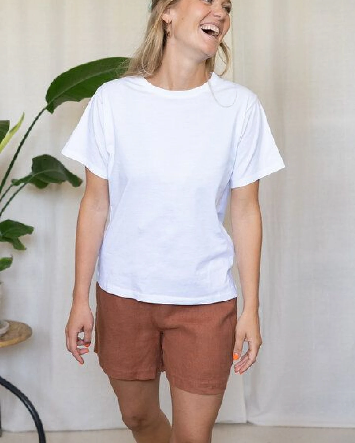 FUXBAU Frauen Leinenshorts – Ansicht 3