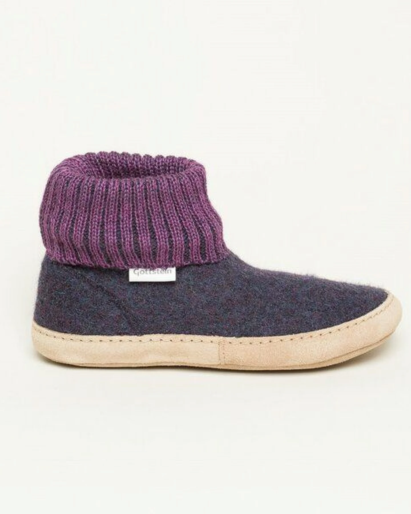 Gottstein Hüttenschuh Dakota - Hoher Filzhausschuh für Damen & Herren aus 100% Schurwolle mit extra bequemer Ledersohle & elastischem Strickbund – Ansicht 4