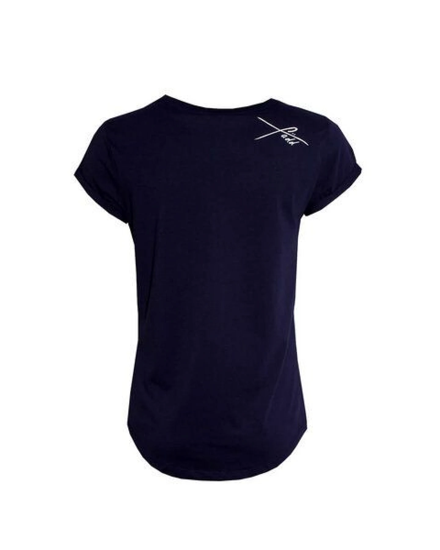 FÄDD Damen T-Shirt Rundhals aus Bio-Baumwolle "Kwalle PäP" Navy Blau – Ansicht 3