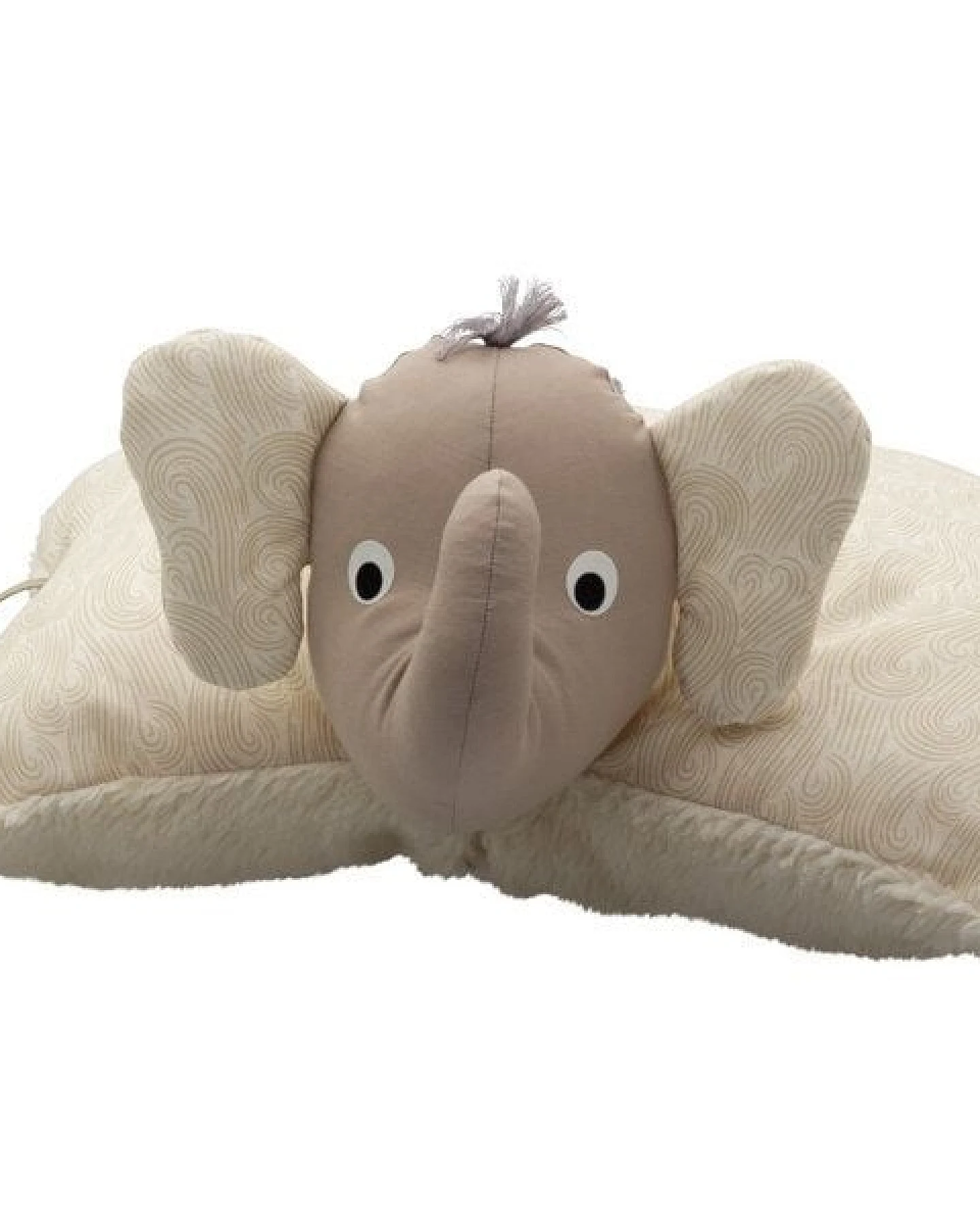 Flosinn Kuschelkissen Elefant als Reisekissen mit Teddyplüsch aus Baumwolle. Personalisierbar – Ansicht 4