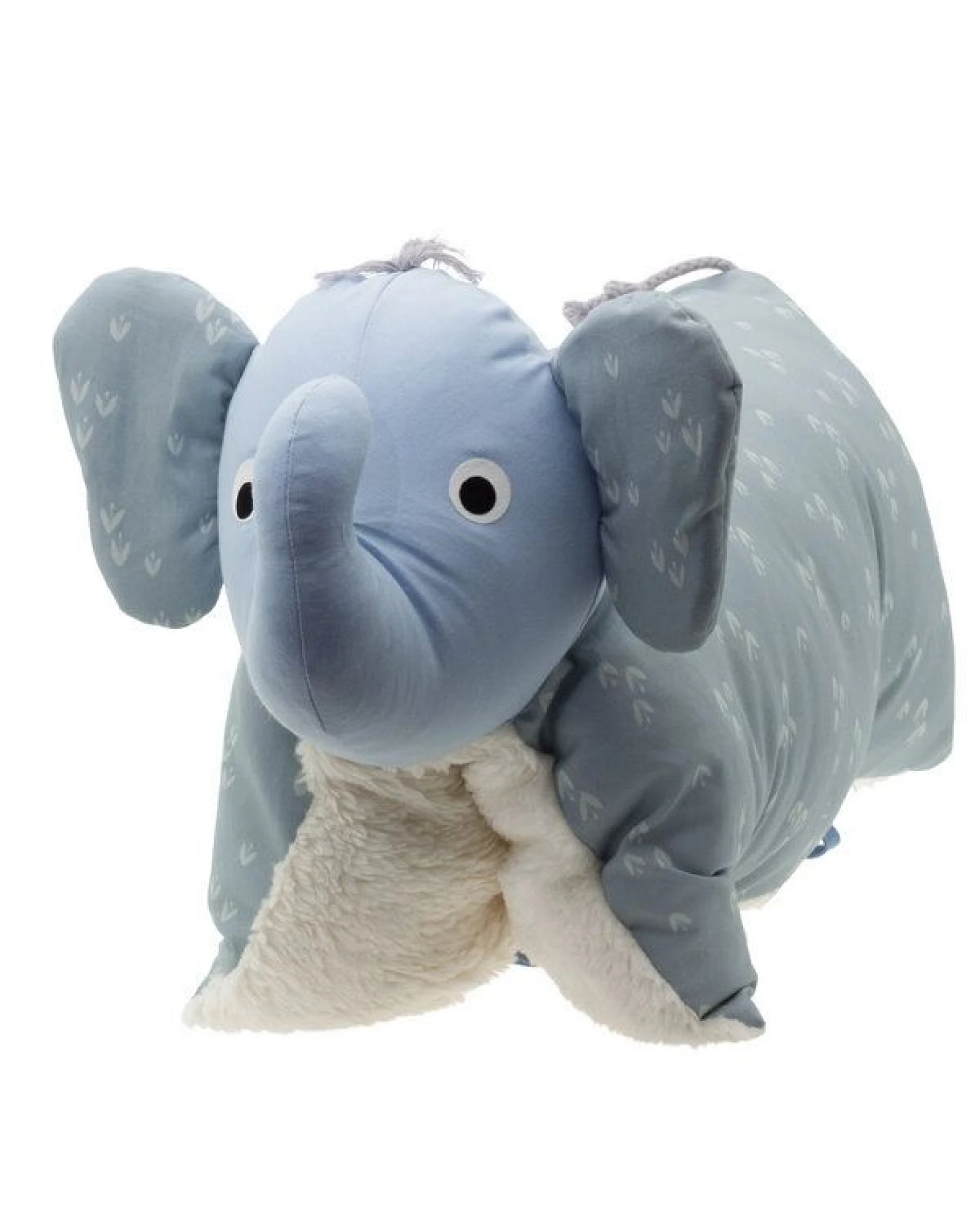 Flosinn Kuschelkissen Elefant als Reisekissen mit Teddyplüsch aus Baumwolle. Personalisierbar – Ansicht 3