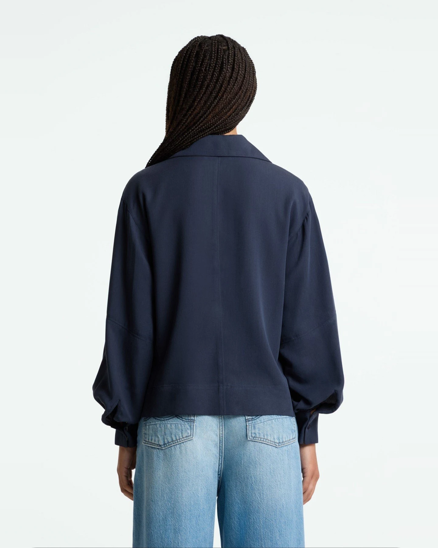 Bluse Lang Rheana Blau – Ansicht 2