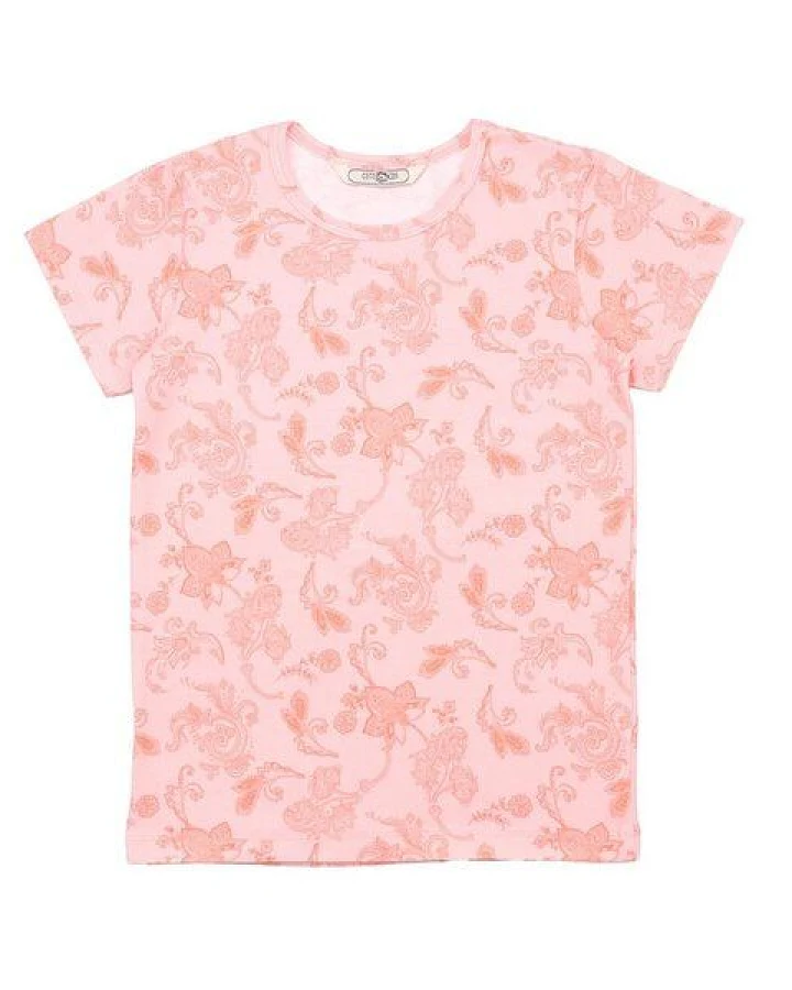 Cotokids Kinder T-Shirt GOTS-zertifiziert aus Bio-Baumwolle, rosa mit zartem Muster – Walkiddy, weich, hautfreundlich, nachhaltig & fair