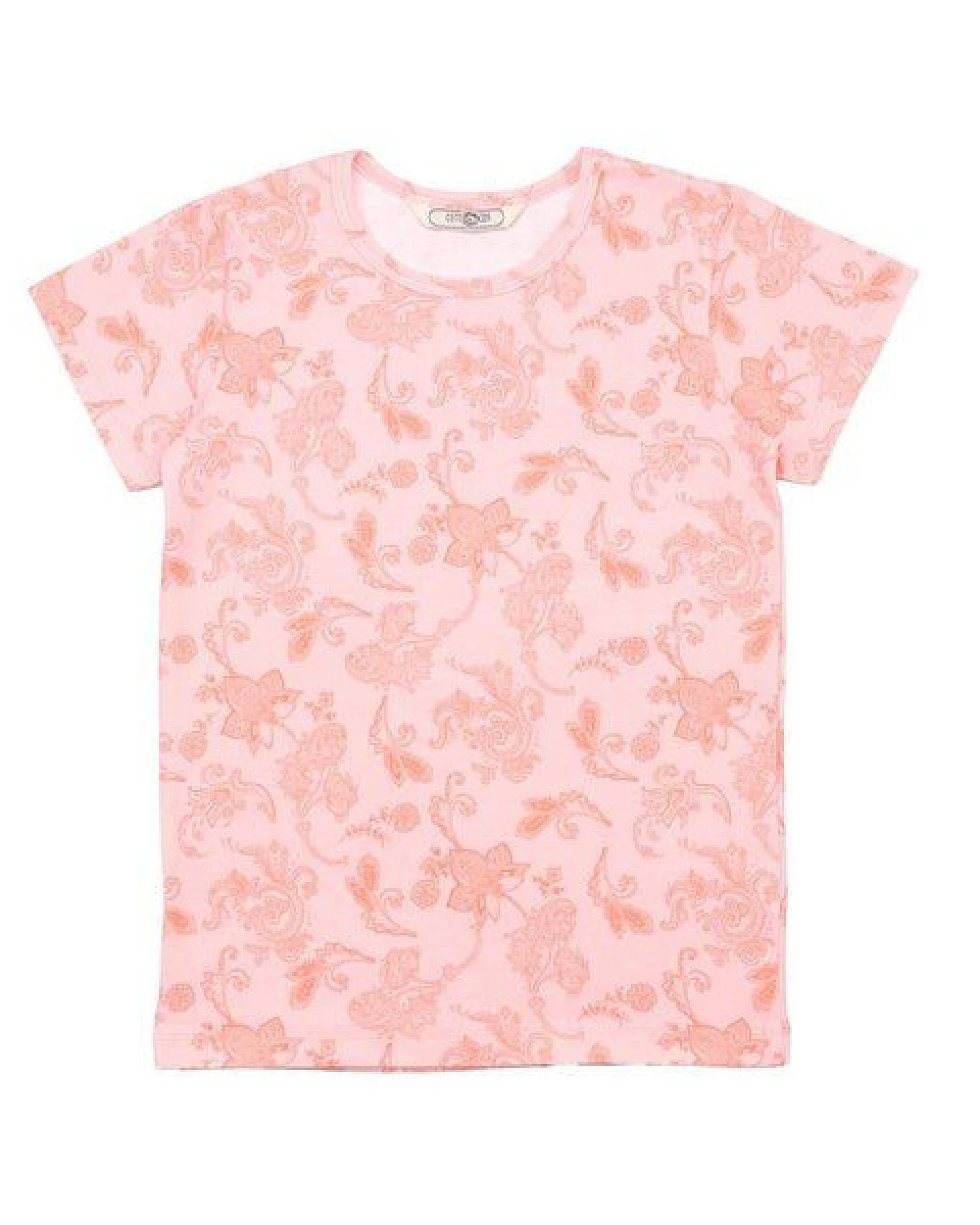 Cotokids Kinder T-Shirt GOTS-zertifiziert aus Bio-Baumwolle, rosa mit zartem Muster – Walkiddy, weich, hautfreundlich, nachhaltig & fair – Ansicht 2