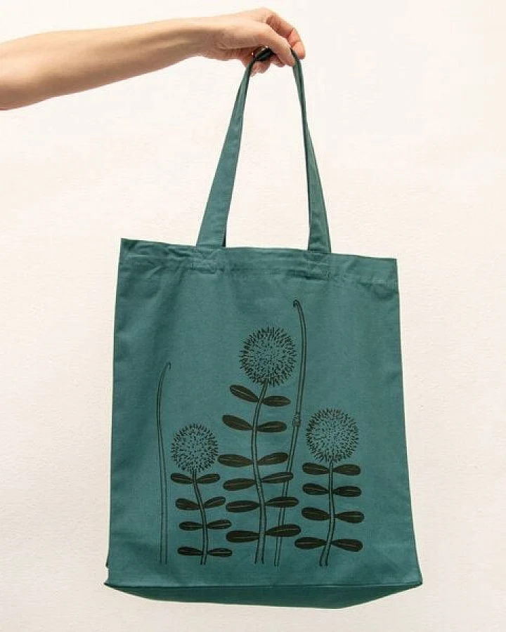 Cmig Waldblumen Tote Bag / Jute-Beutel mit Blume