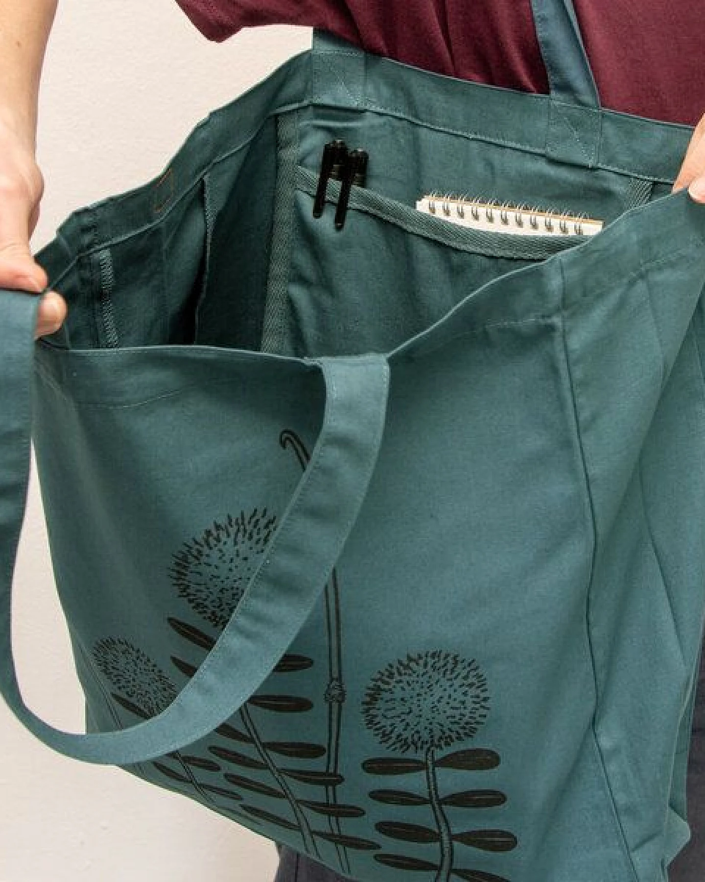 Cmig Waldblumen Tote Bag / Jute-Beutel mit Blume – Ansicht 2