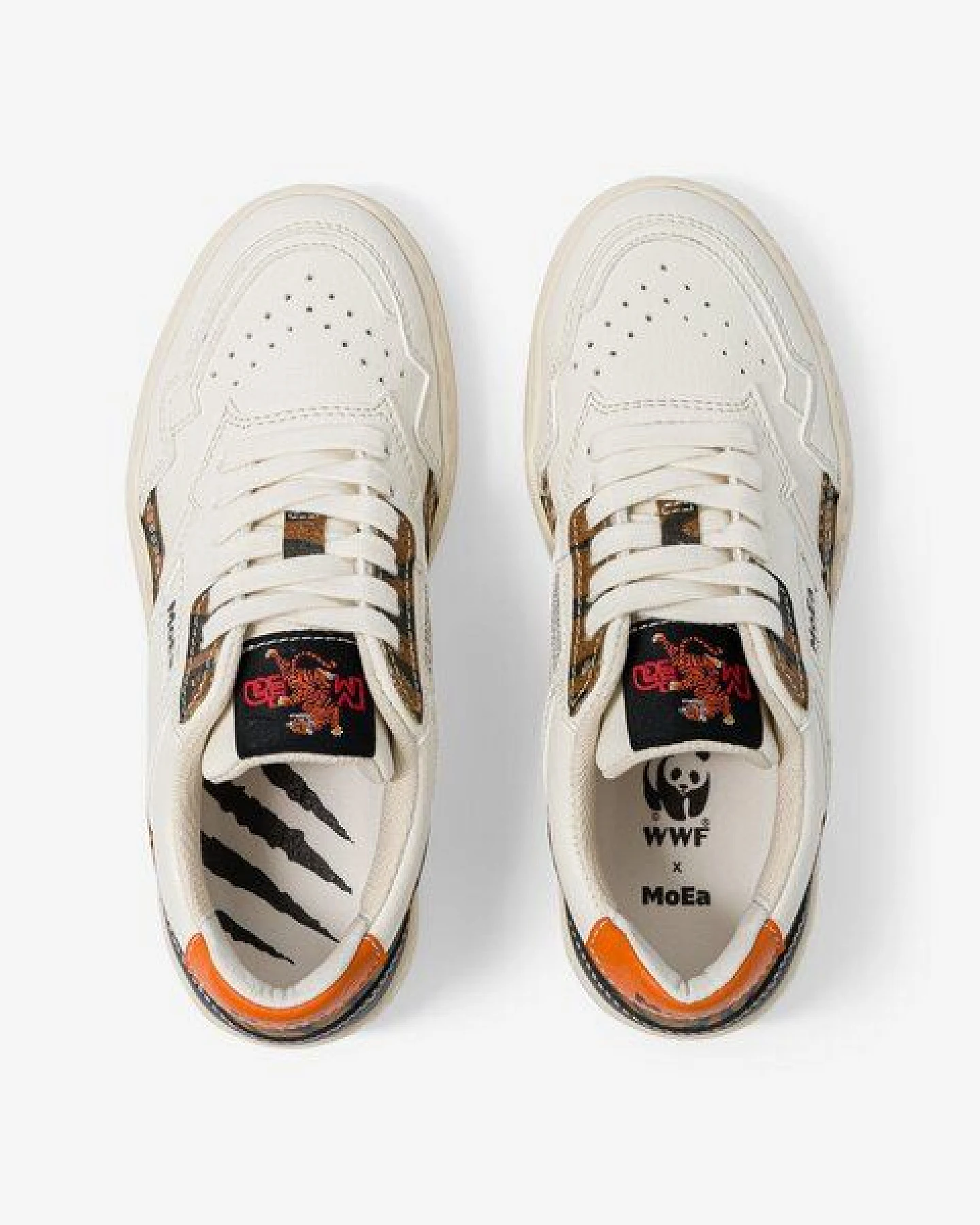 Sneakers WWF x MoEa – GEN1 Weiß & Tiger [Kinder] – Ansicht 3