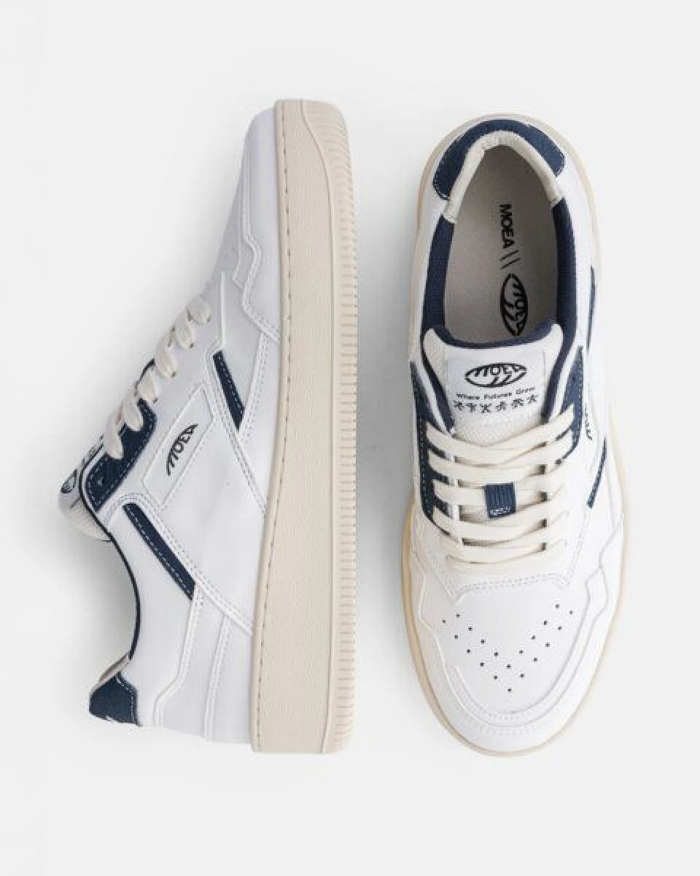 MoEa Sneakers Origin - White & Blue - Mushroom – Ansicht 2