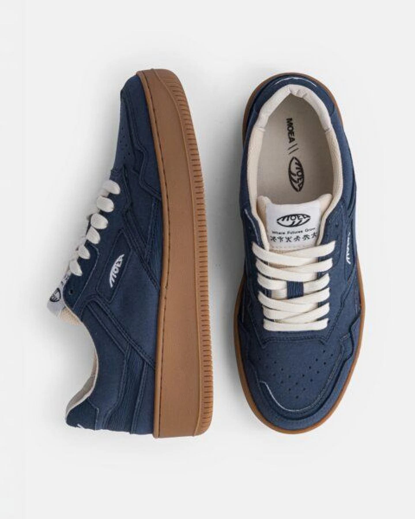 MoEa Sneakers Origin - Full Blue Suede - Mushroom – Ansicht 2