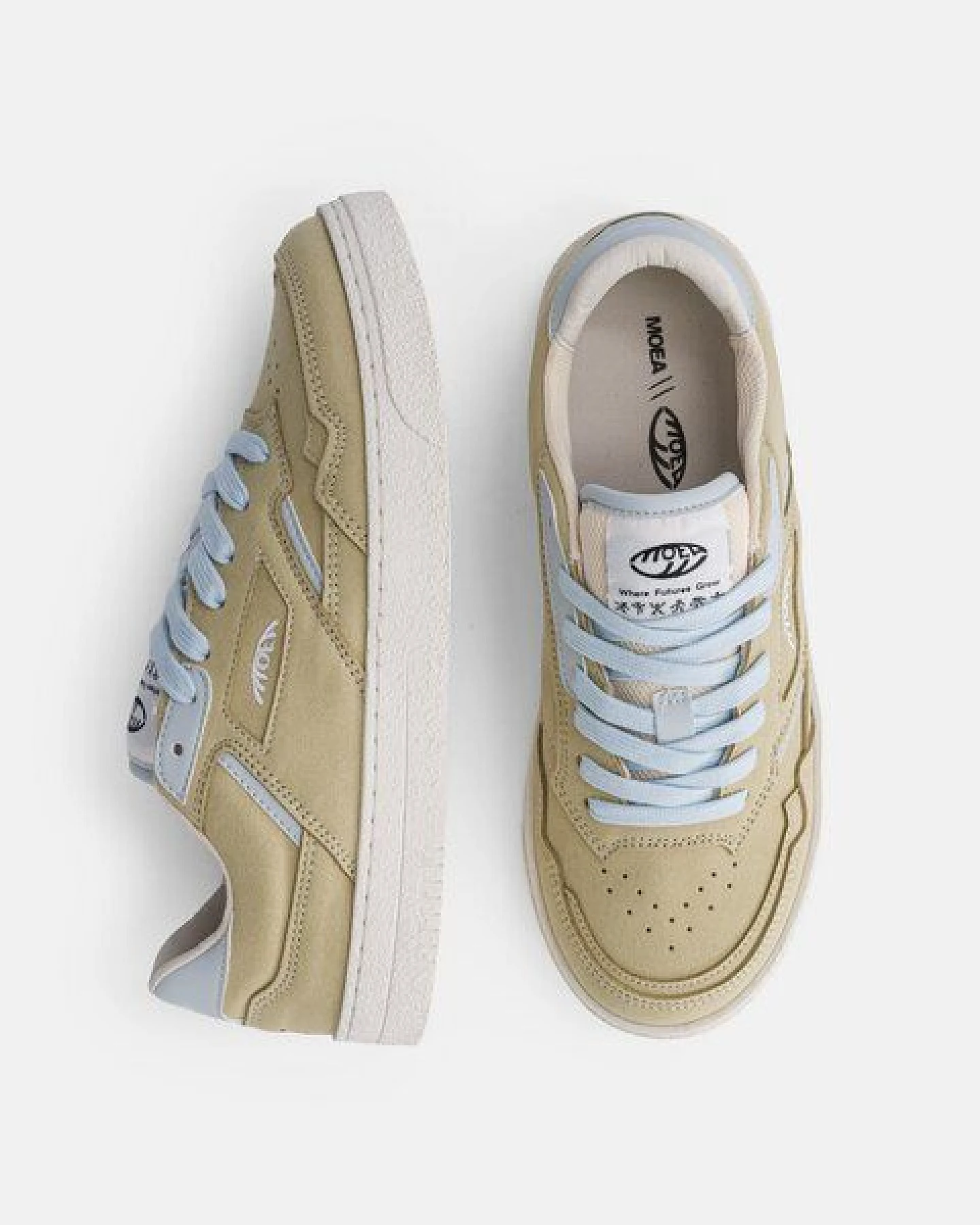 MoEa Sneakers Origin Low - Aloe Suede & Blue - Corn – Ansicht 2