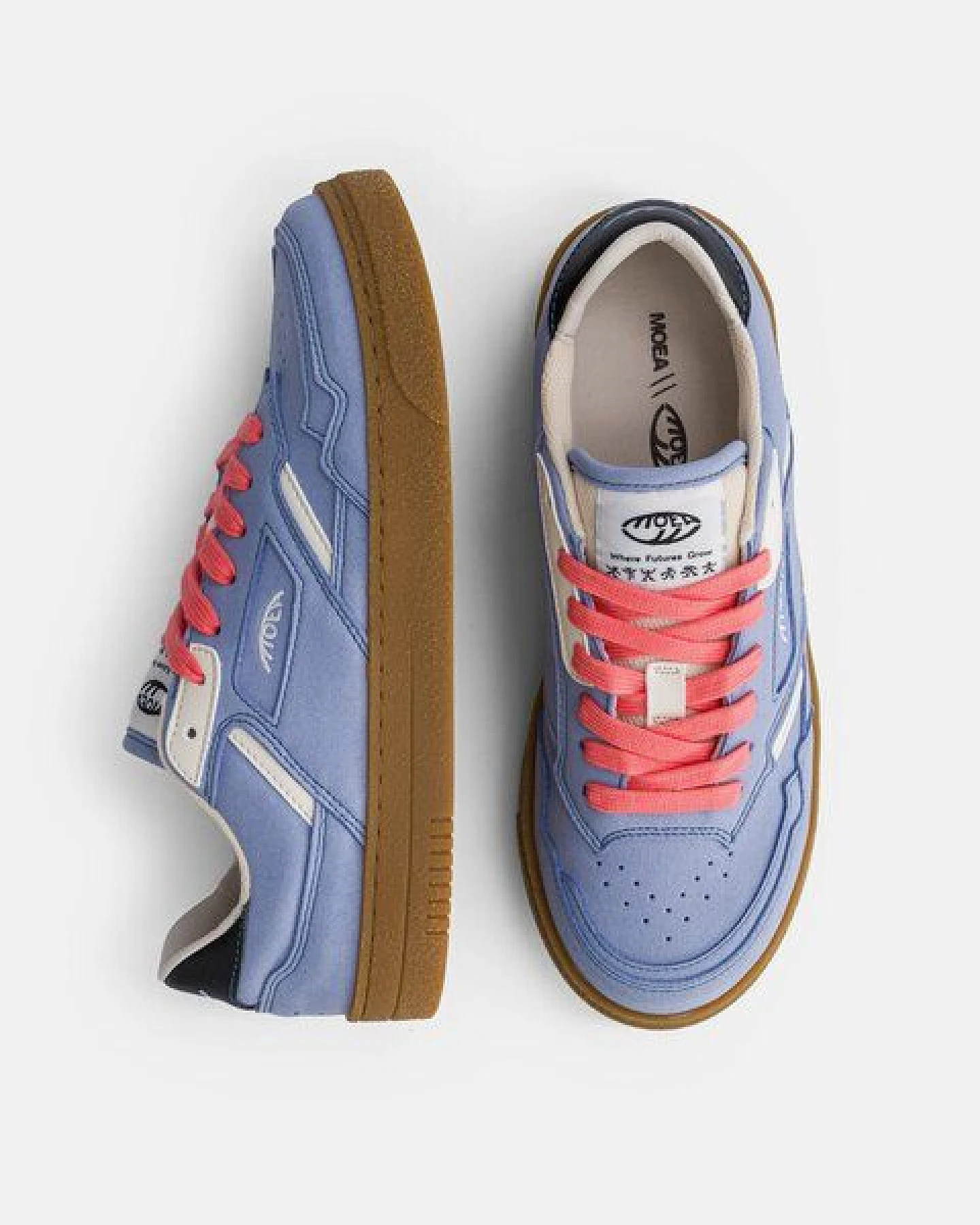 MoEa Sneakers Origin Low - Lila Suede & Beige - Corn – Ansicht 2