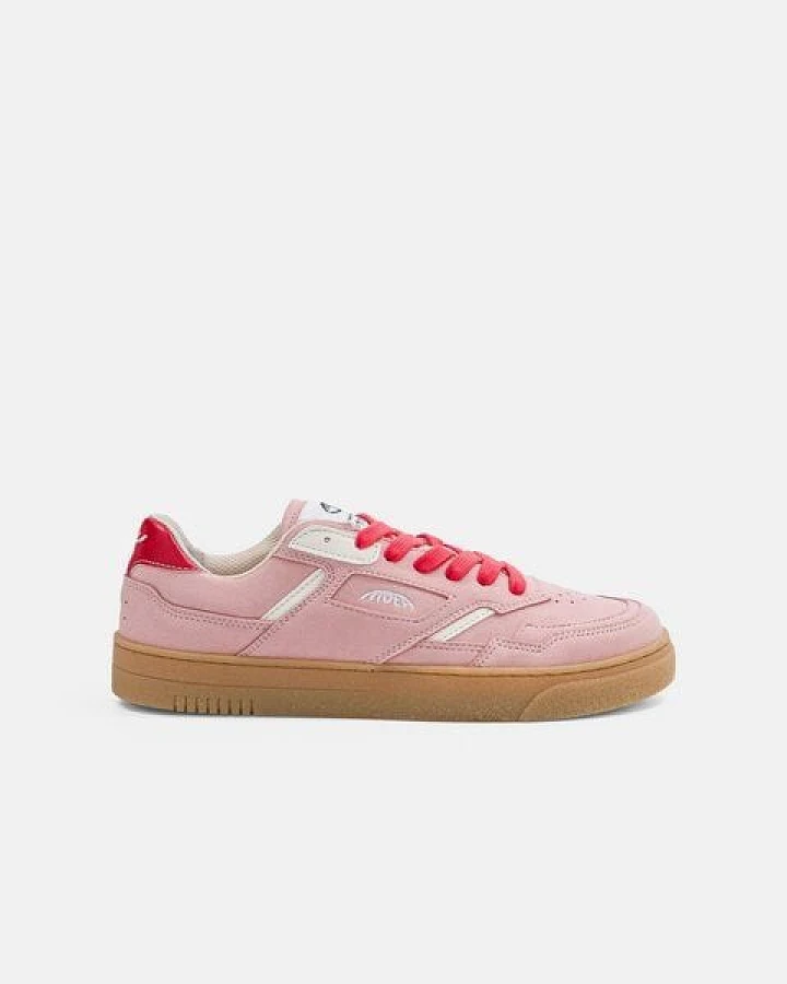 MoEa Sneakers Origin Low - Pink Suede & Beige - Apple