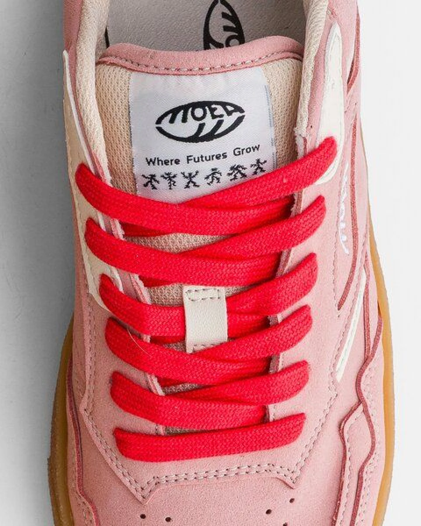 MoEa Sneakers Origin Low - Pink Suede & Beige - Apple – Ansicht 3