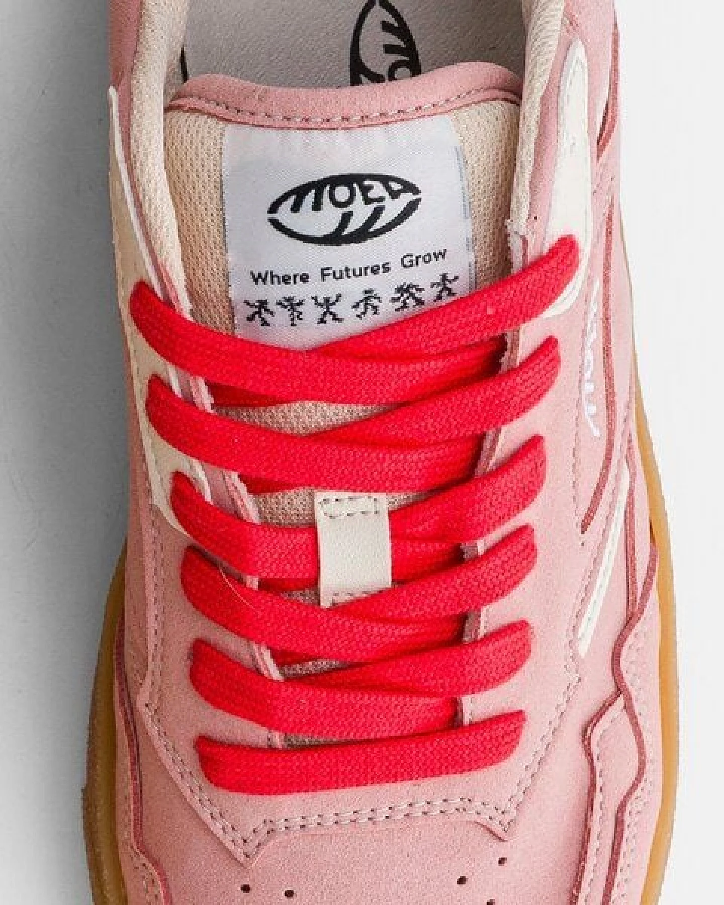 MoEa Sneakers Origin Low - Pink Suede & Beige - Apple – Ansicht 3