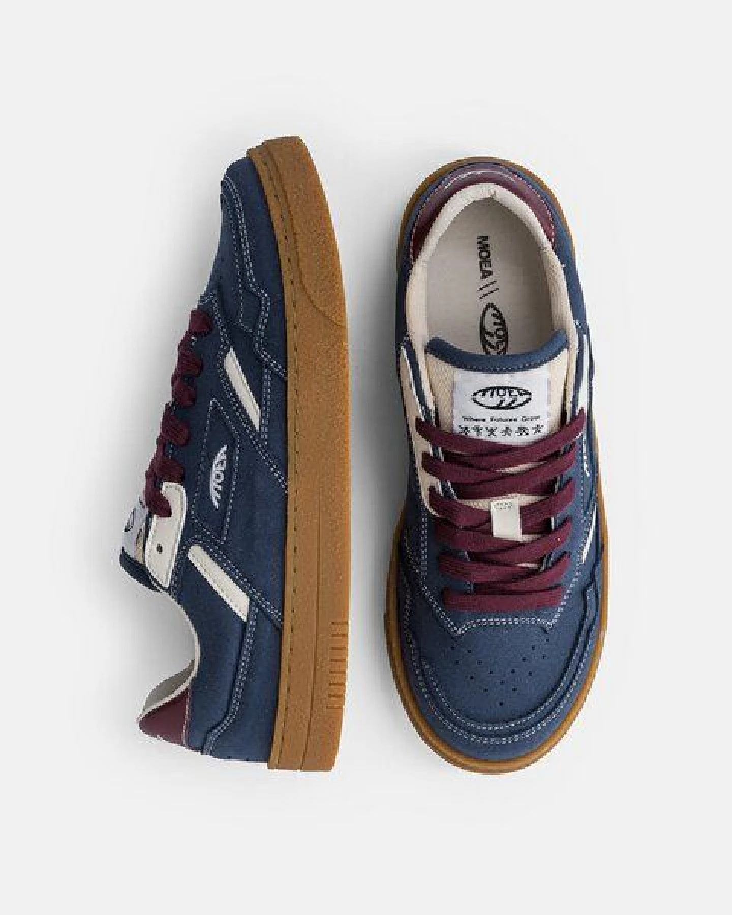 MoEa Sneakers Origin Low - Night Suede & Beige - Grapes – Ansicht 2