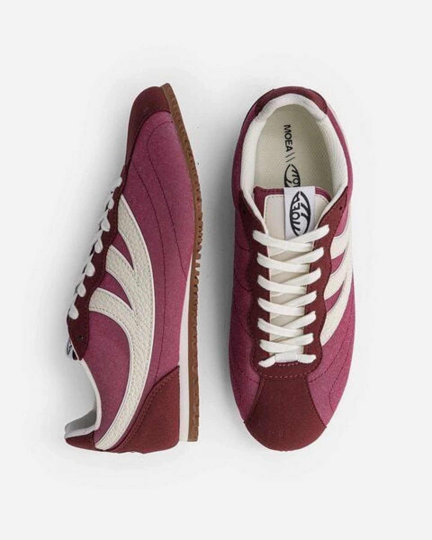 MoEa Sneakers Rise - Bordeaux & Beige - Mushroom – Ansicht 2
