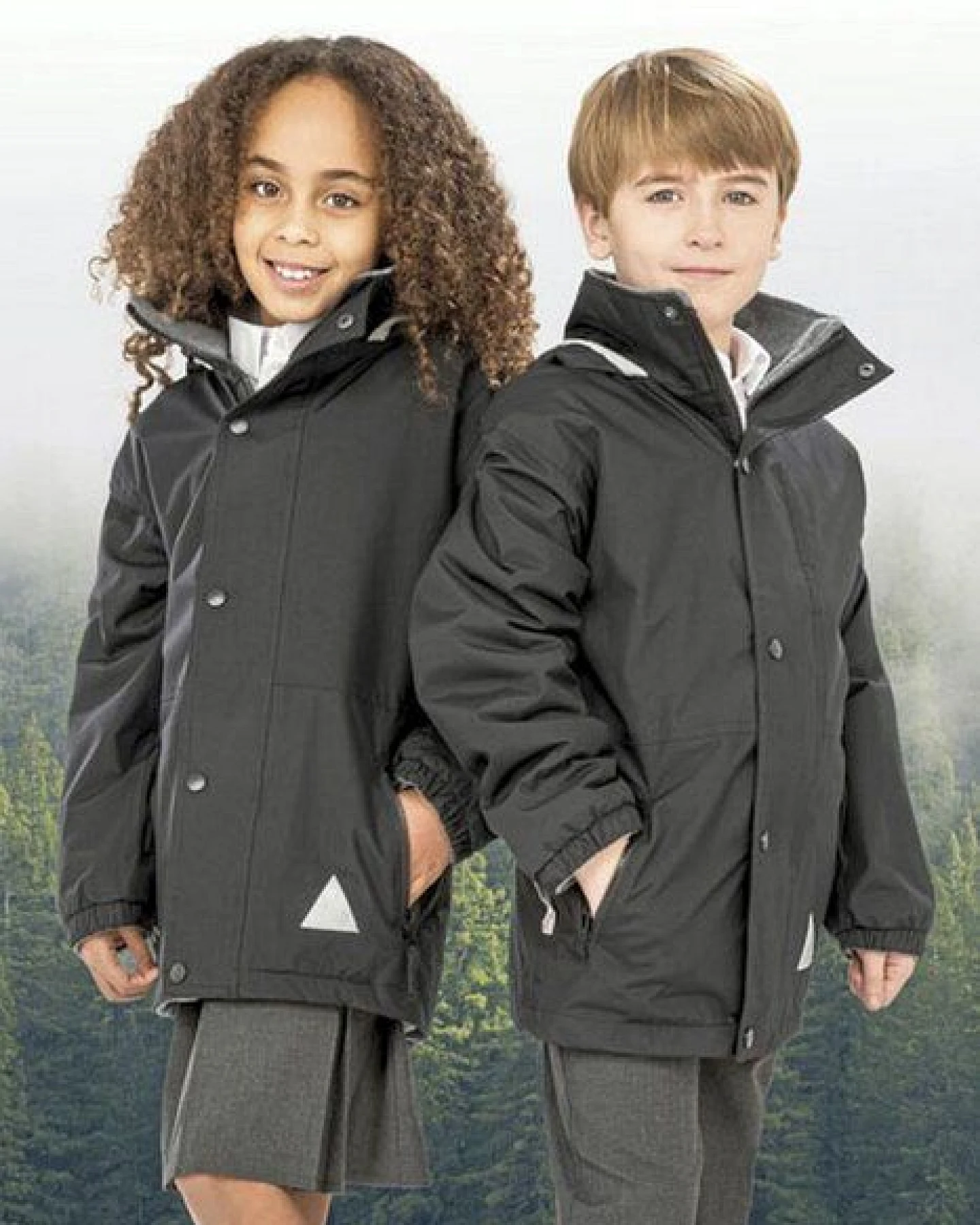 Result Genuine Recycled Kinder Junior Regenjacke Winterjacke Fleece gefüttert – Ansicht 2