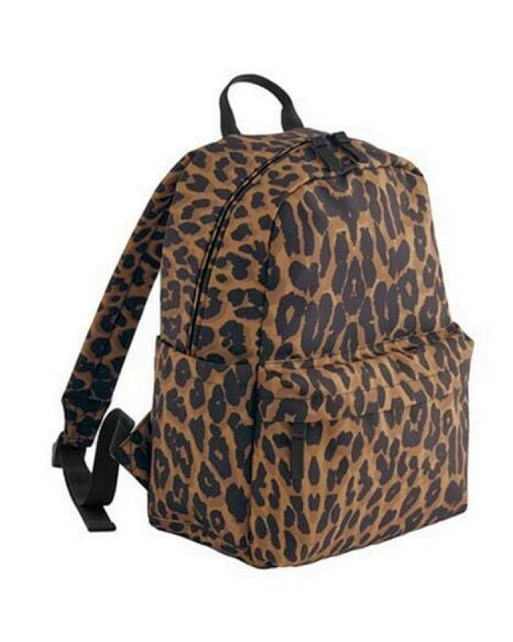 BagBase Rucksack Backpack Leopard Print mit Laptop Fach Recyceltes PET