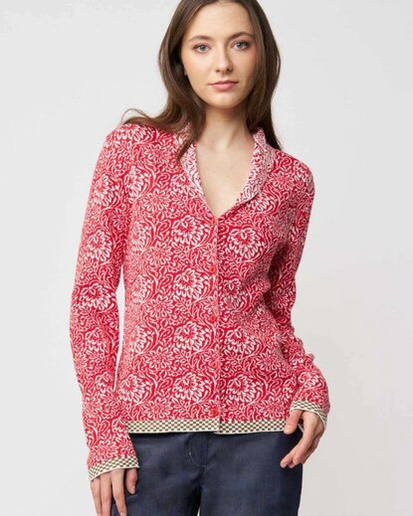 LANA Organic Strickjacke im Jaquardmuster für Damen, Modell Jolie – Ansicht 4