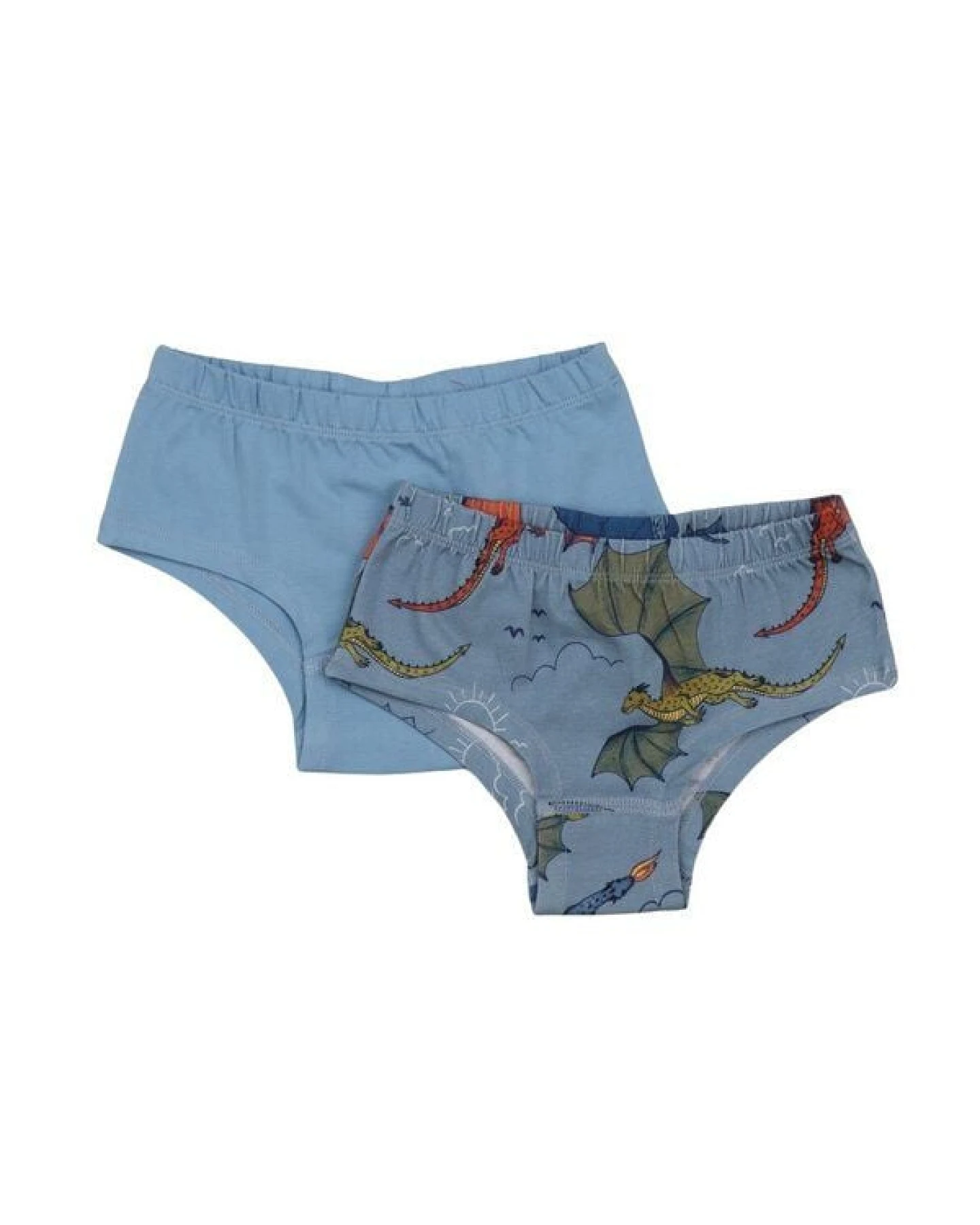 Slip Hellblau Bunter Drache-Allover Bio-Baumwolle GOTS – Walkiddy – Ansicht 2