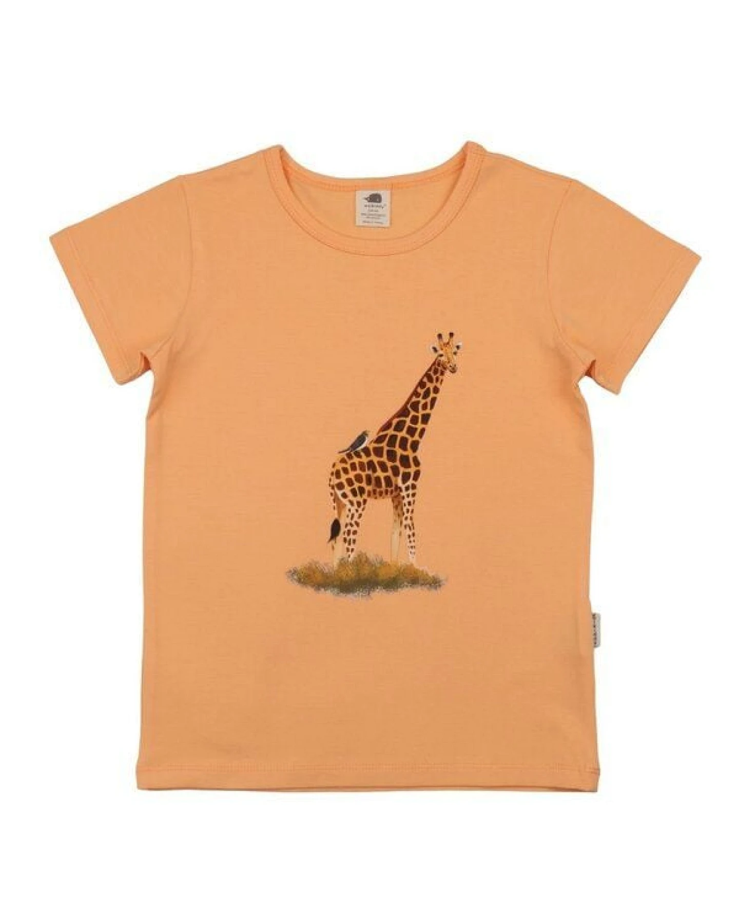 T-Shirt Apricot Giraffe-Frontprint Bio-Baumwolle GOTS – Walkiddy – Ansicht 2