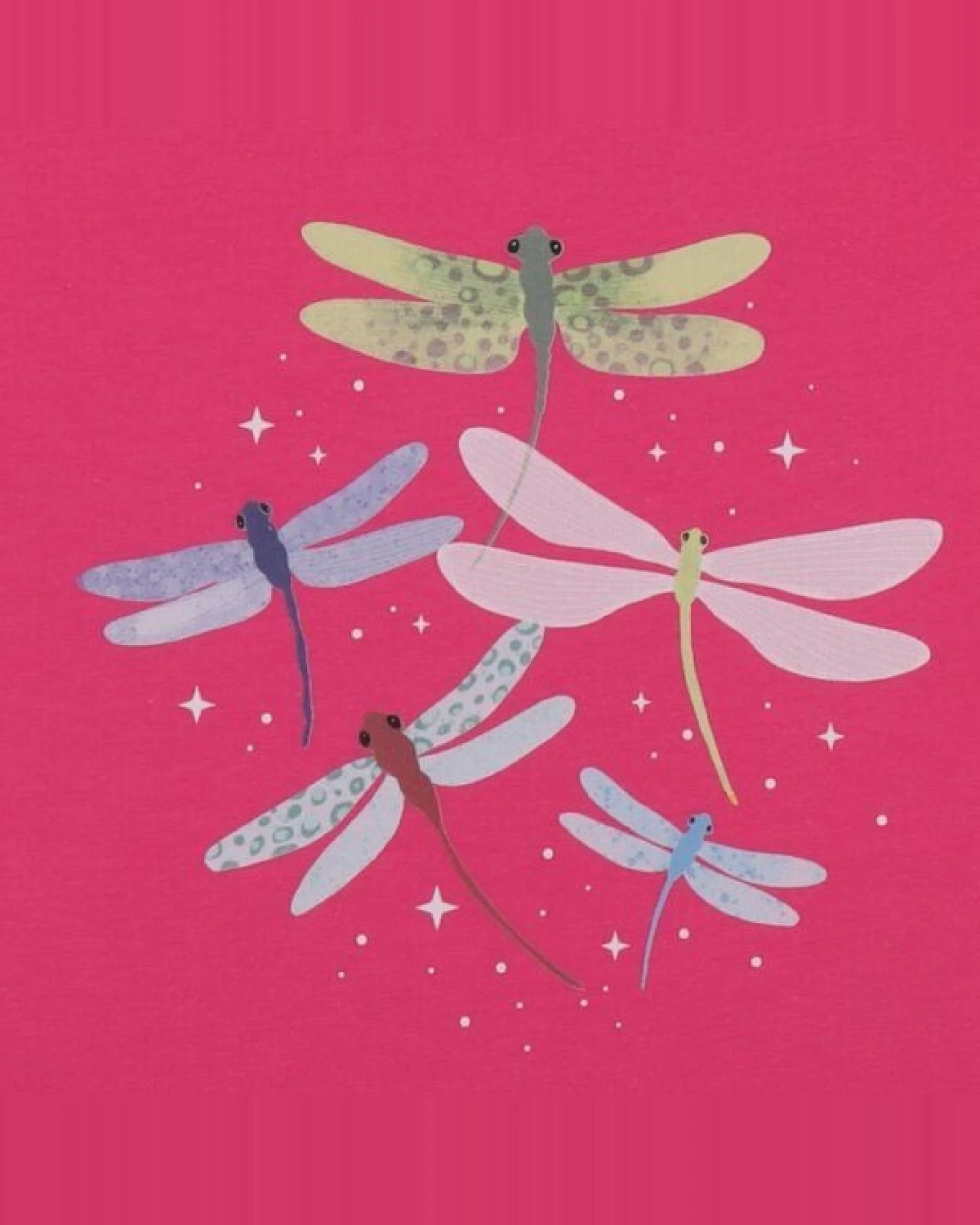T-Shirt Pink Bunte Libellen-Frontprint Bio-Baumwolle GOTS – Walkiddy – Ansicht 3