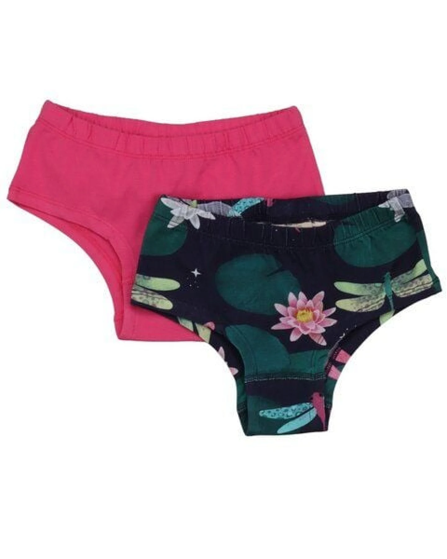 Slip Pink-Dunkelblau Bunte Libellen-Allover Bio-Baumwolle GOTS – Walkiddy – Ansicht 2
