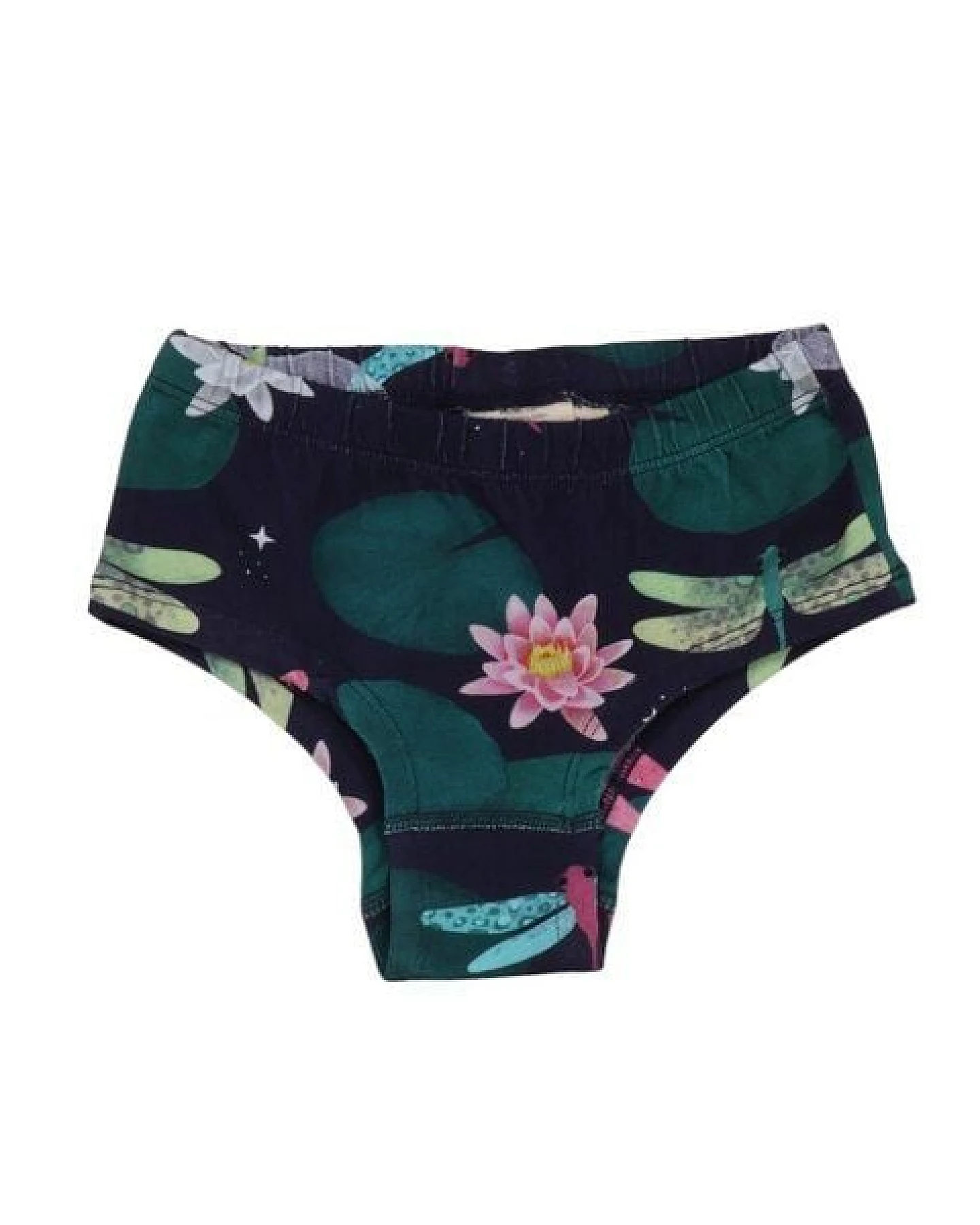 Slip Pink-Dunkelblau Bunte Libellen-Allover Bio-Baumwolle GOTS – Walkiddy – Ansicht 3
