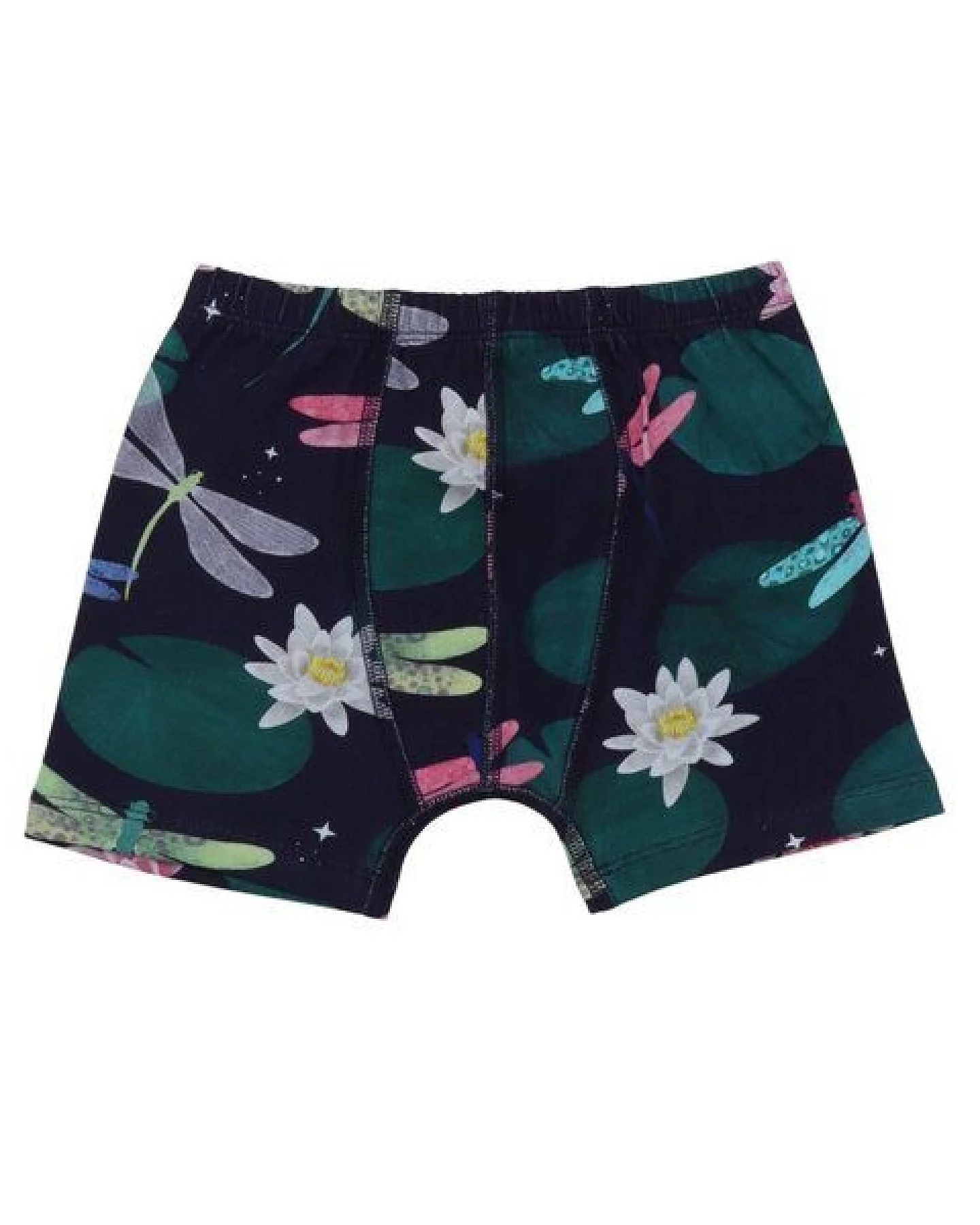 Boxershorts Pink-Dunkelblau Bunte Libellen-Allover Bio-Baumwolle GOTS – Walkiddy – Ansicht 3