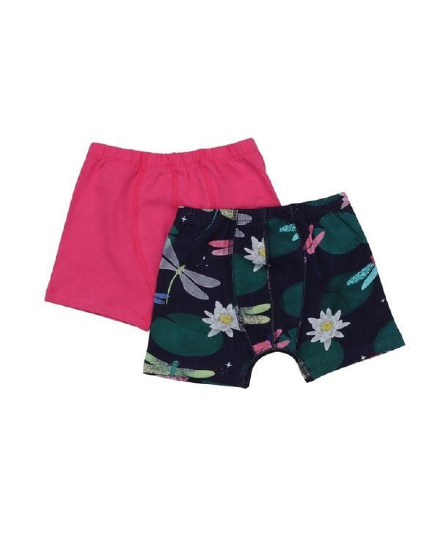 Boxershorts Pink-Dunkelblau Bunte Libellen-Allover Bio-Baumwolle GOTS – Walkiddy – Ansicht 2