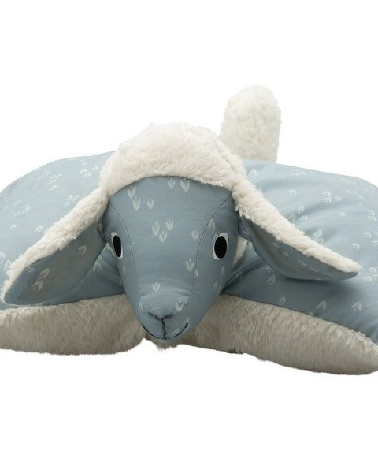Flosinn Kuscheltierkissen Lamm mit Teddyplüsch aus Baumwolle. Personalisierbar – Ansicht 3