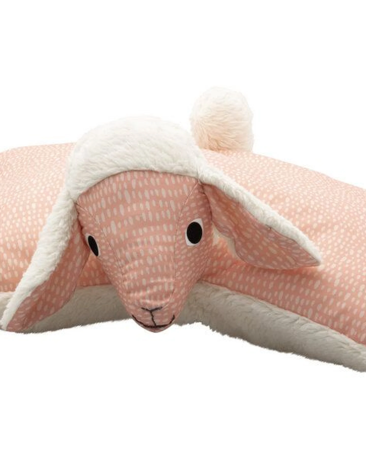 Flosinn Kuscheltierkissen Lamm mit Teddyplüsch aus Baumwolle. Personalisierbar – Ansicht 3
