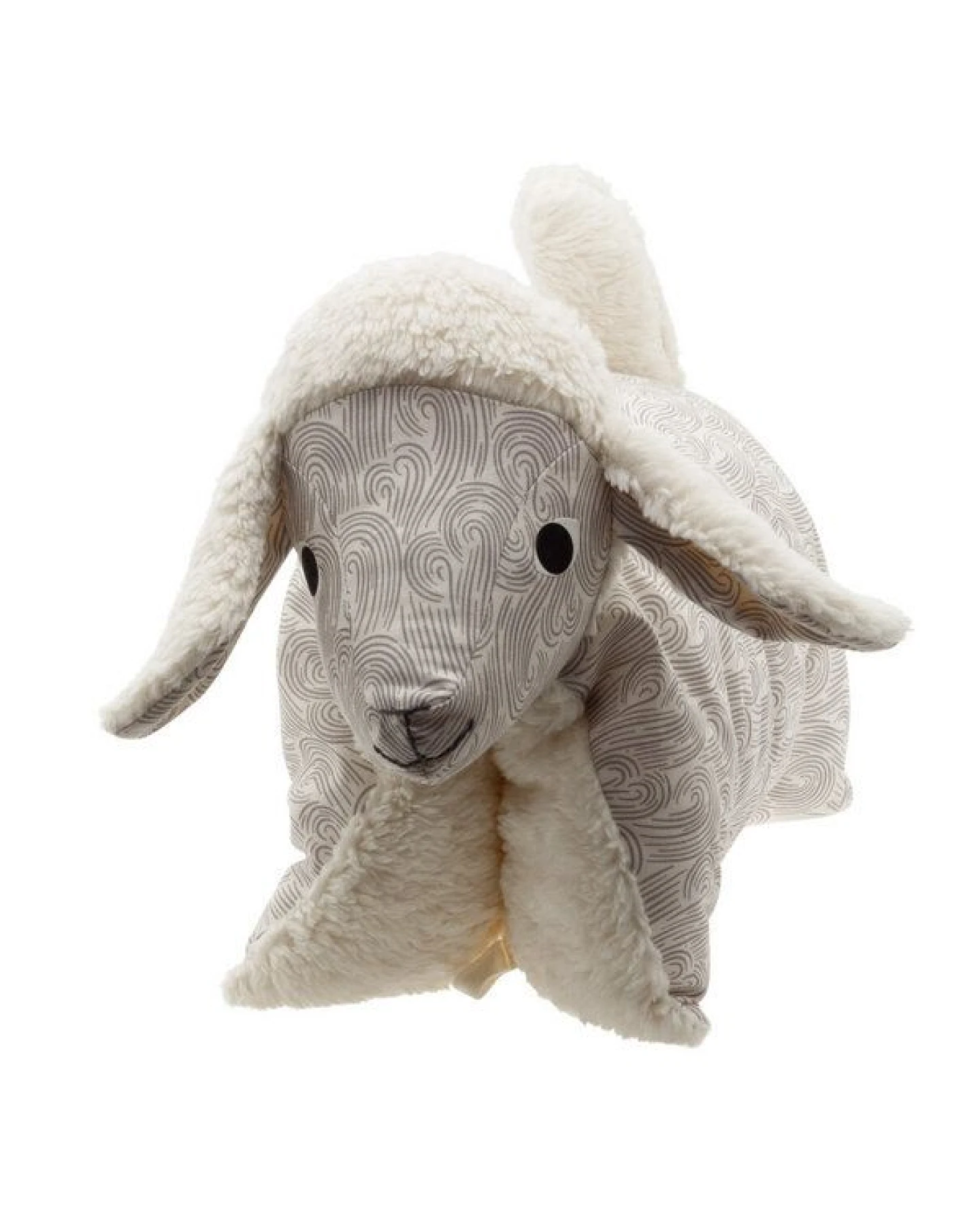 Flosinn Kuscheltierkissen Lamm mit Teddyplüsch aus Baumwolle. Personalisierbar – Ansicht 3