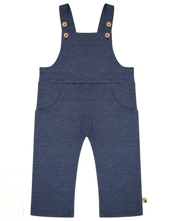 loud + proud Babys & Kinder Elastische Latzhose Denim-Optik, GOTS-zertifiziert