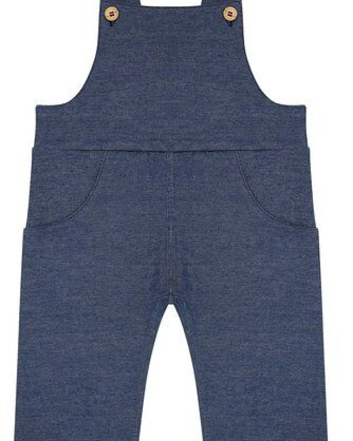 loud + proud Babys & Kinder Elastische Latzhose Denim-Optik, GOTS-zertifiziert