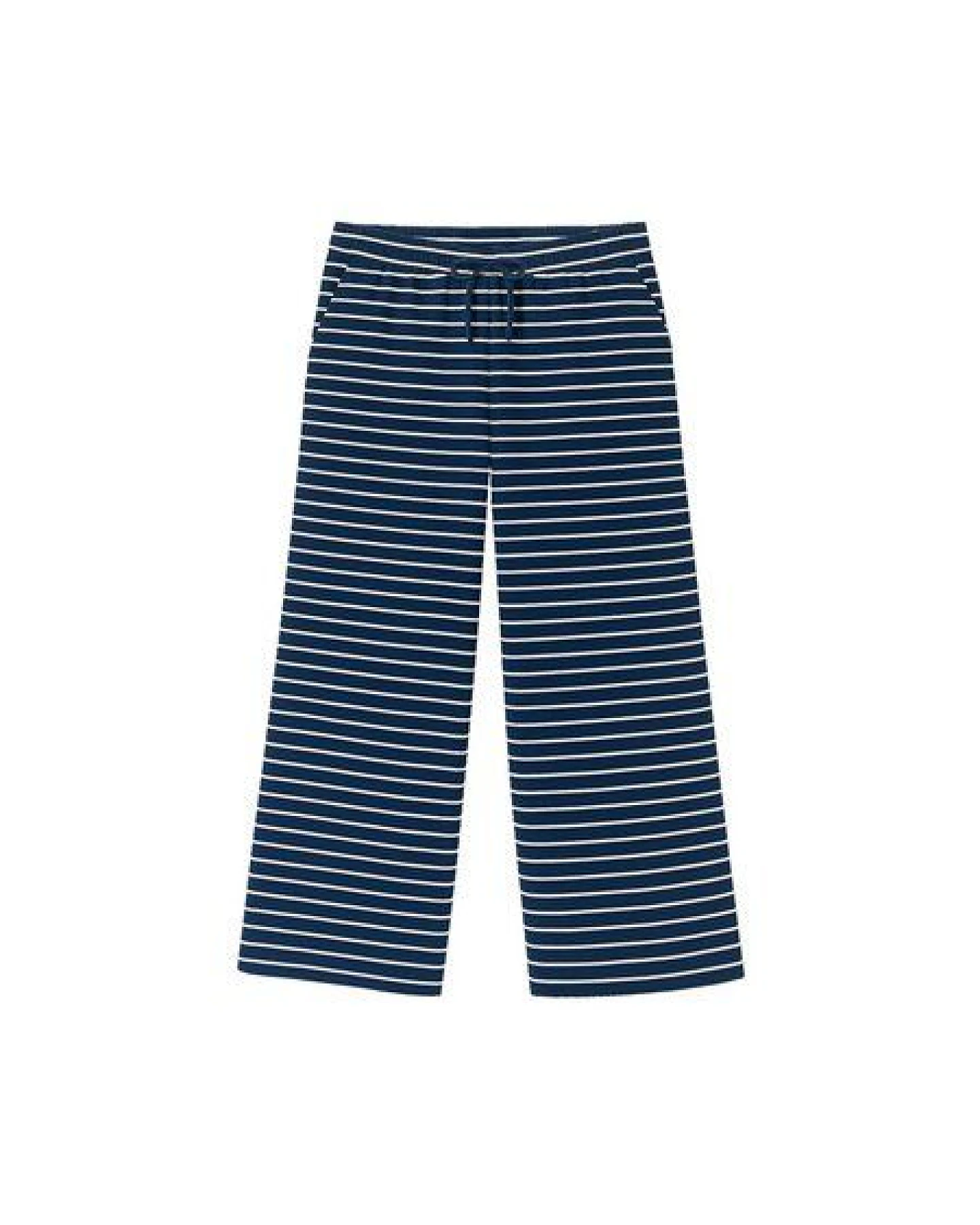 FUXBAU Gestreifte Frauen Hose - navy weiß – Ansicht 2