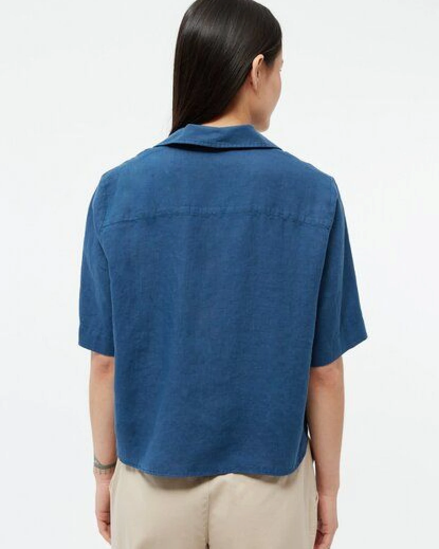 Givn Berlin Kurzarmbluse GBCAROL relaxed aus Leinen – Ansicht 4
