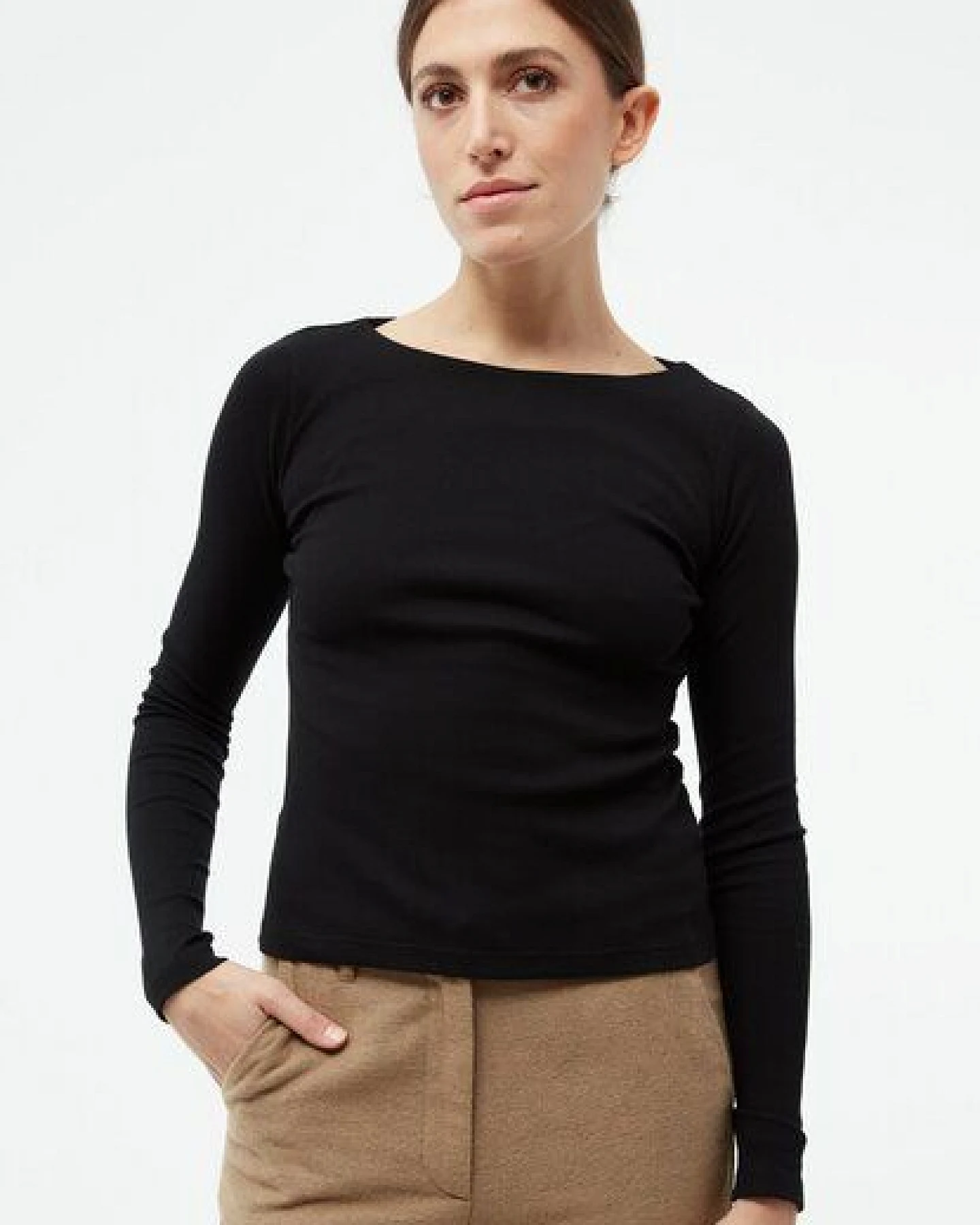 Givn Berlin Geripptes Longsleeve GBINA slim Fit aus Bio-Baumwolle – Ansicht 2