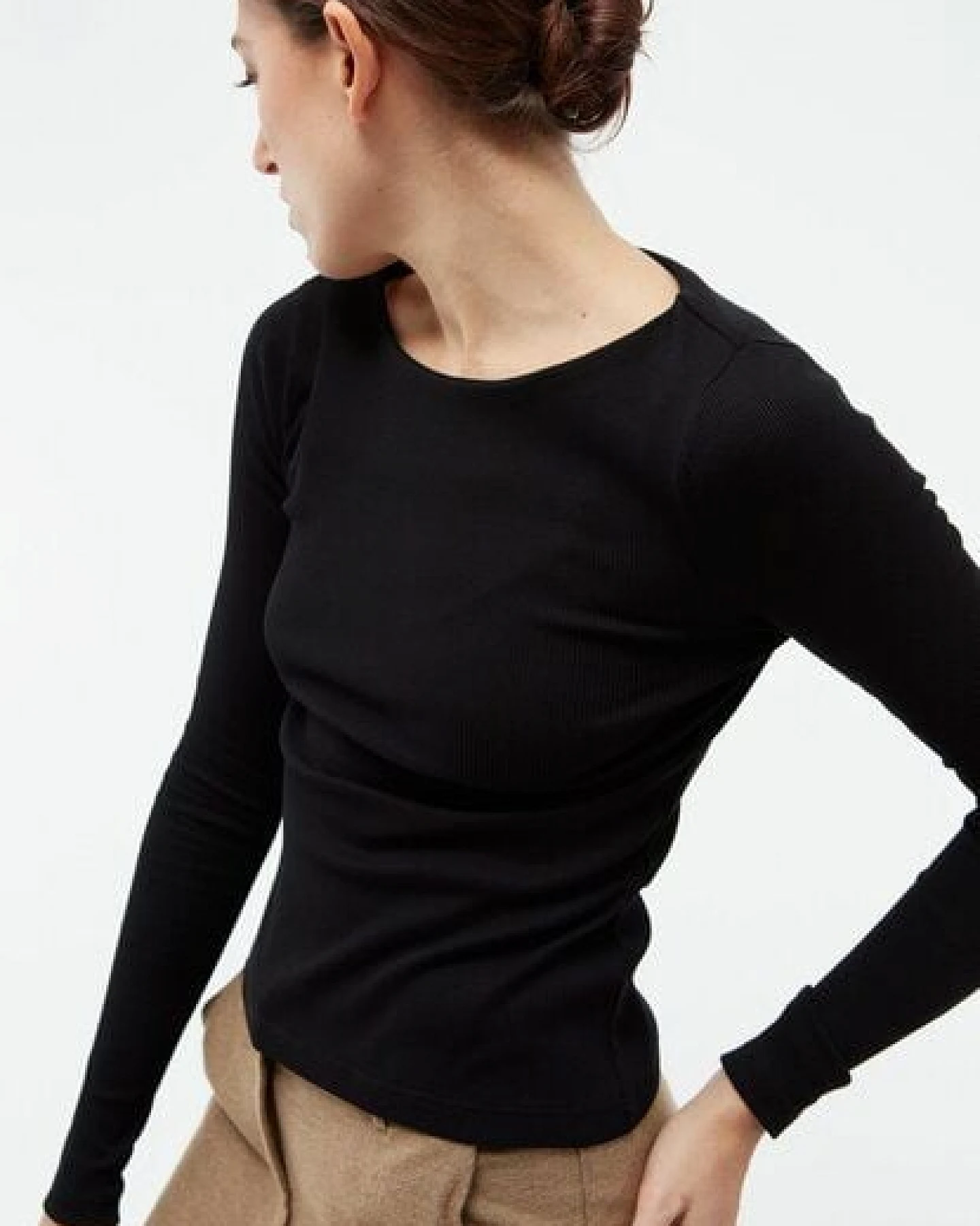 Givn Berlin Geripptes Longsleeve GBINA slim Fit aus Bio-Baumwolle – Ansicht 4