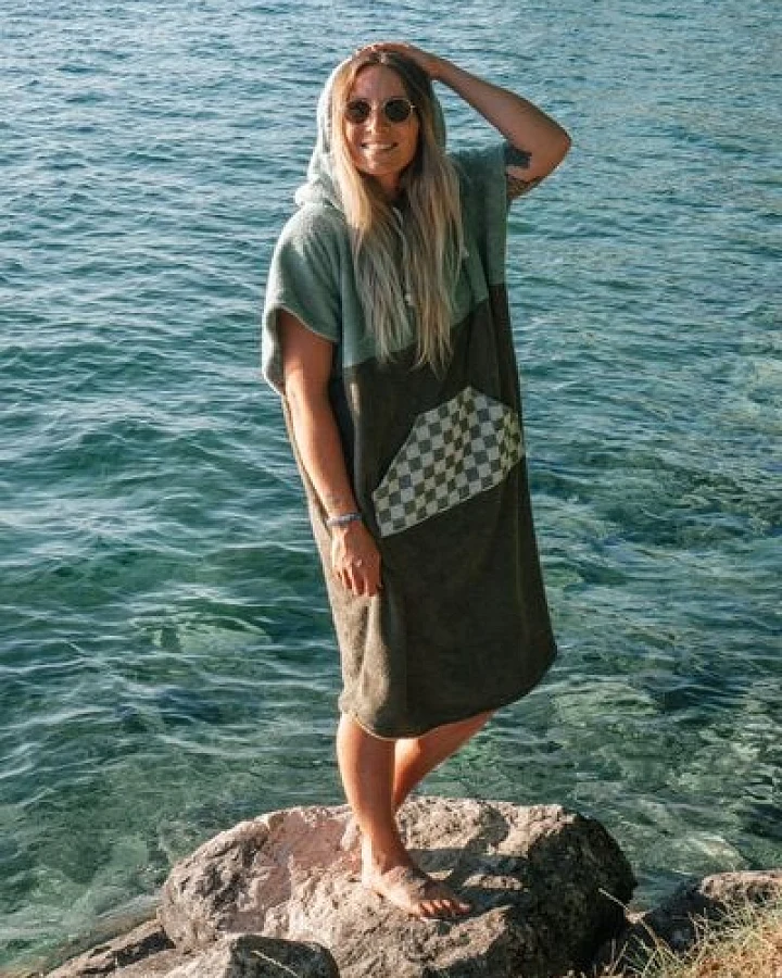 Zeachild Surfponcho Green Drift Bio-Frotte