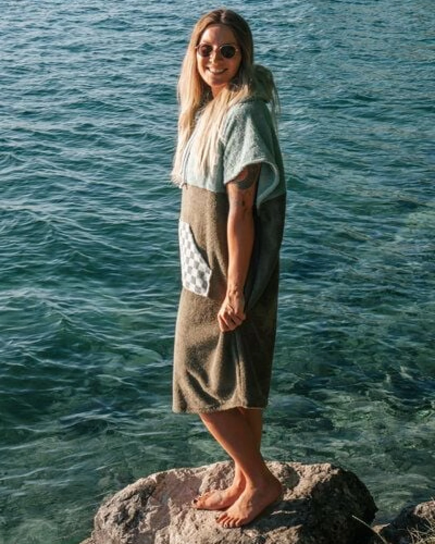 Zeachild Surfponcho Green Drift Bio-Frotte – Ansicht 3